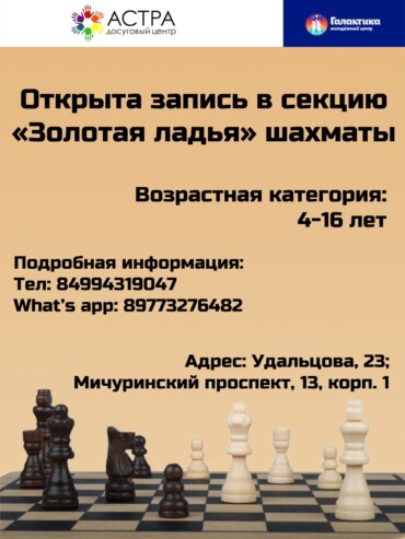 Секция шахмат "Золотая ладья"